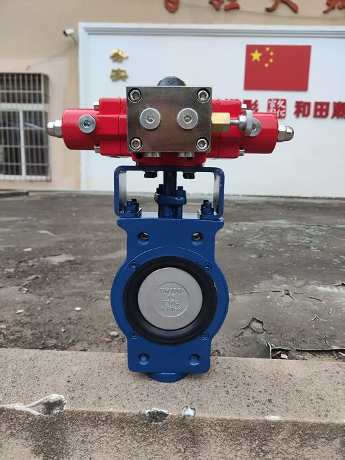 Semi-lug WCB Body and CF8 Disc with Hydraulic Actuator Eccentric Butterfly valve
